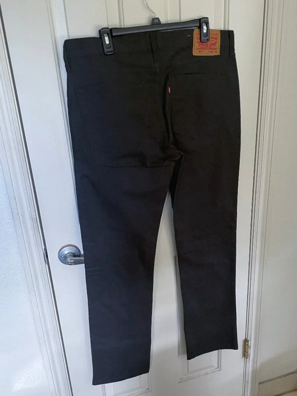 NEW Levis 514 Straight Fit Stretch Pants Mens 36x34 NWT Black Cotton Blend Chino